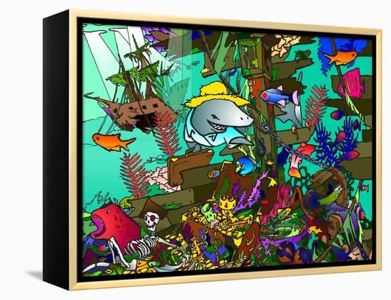 Underwater Shark-Howie Green-Framed Premier Image Canvas