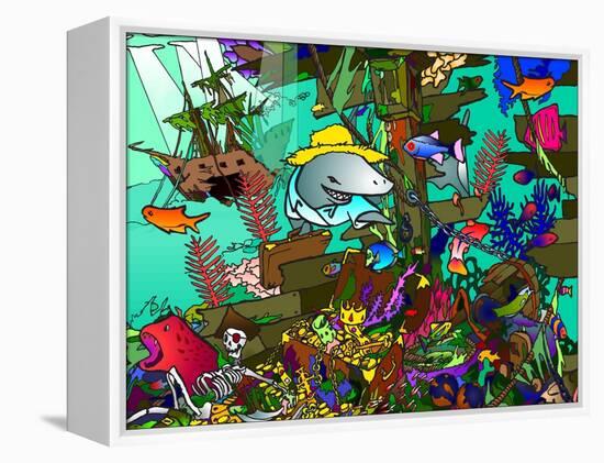 Underwater Shark-Howie Green-Framed Premier Image Canvas