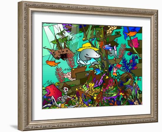 Underwater Shark-Howie Green-Framed Giclee Print
