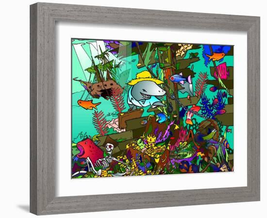 Underwater Shark-Howie Green-Framed Giclee Print