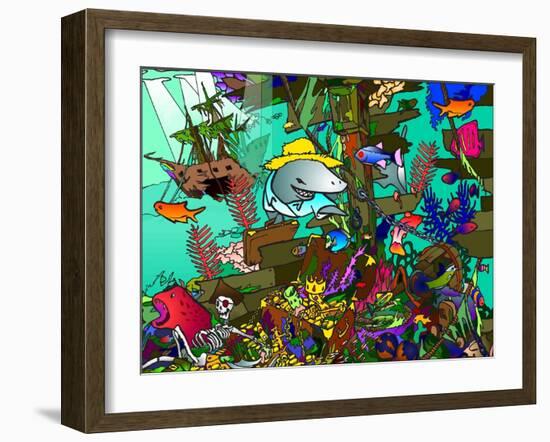 Underwater Shark-Howie Green-Framed Giclee Print