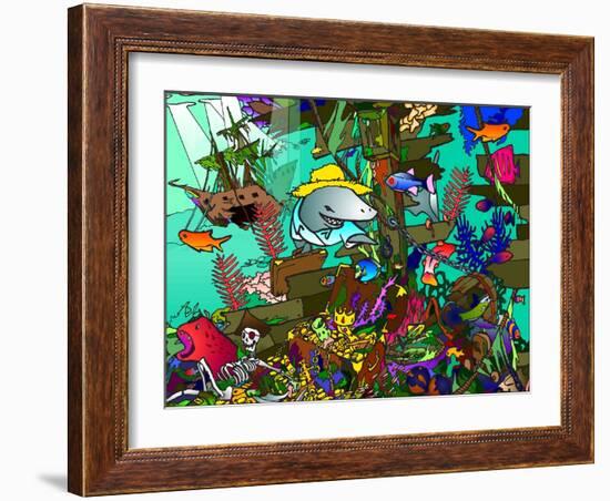 Underwater Shark-Howie Green-Framed Giclee Print