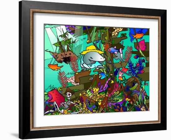 Underwater Shark-Howie Green-Framed Giclee Print