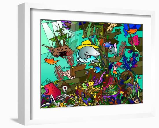 Underwater Shark-Howie Green-Framed Giclee Print