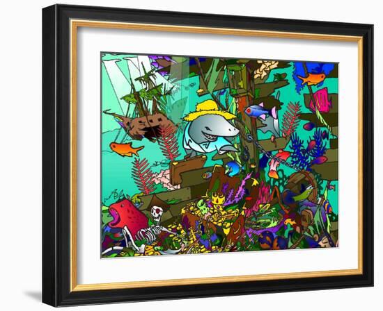 Underwater Shark-Howie Green-Framed Giclee Print