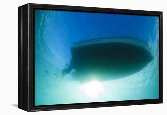 Underwater View of a Boat Hull Through the Waters of Florida Bay-James White-Framed Premier Image Canvas