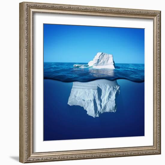 Underwater View of Iceberg with Beautiful Transparent Sea on Background-Alones-Framed Photographic Print