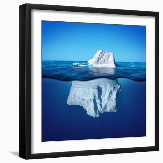 Underwater View of Iceberg with Beautiful Transparent Sea on Background-Alones-Framed Photographic Print