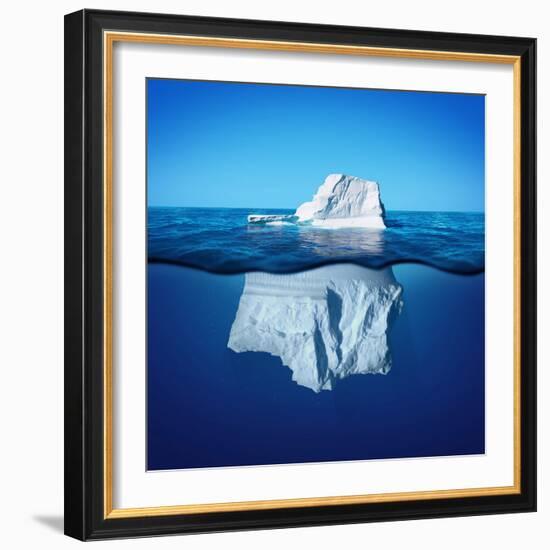 Underwater View of Iceberg with Beautiful Transparent Sea on Background-Alones-Framed Photographic Print