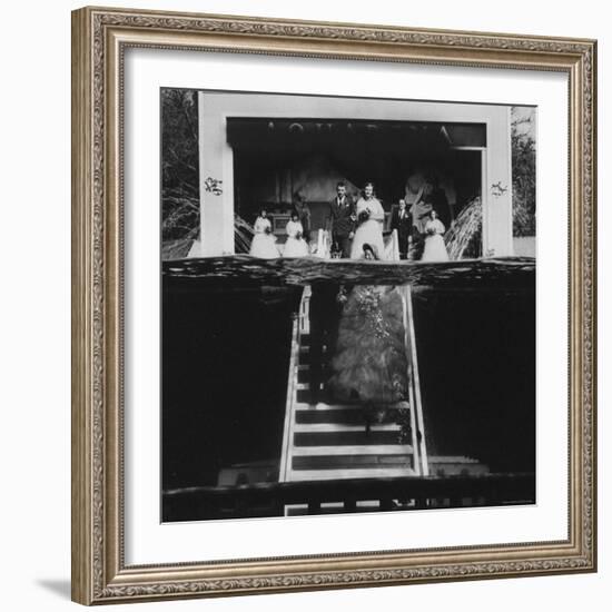 Underwater Wedding, with Bob Smith and His Soon to Be Wife Mary Beth Sanger-John Dominis-Framed Photographic Print