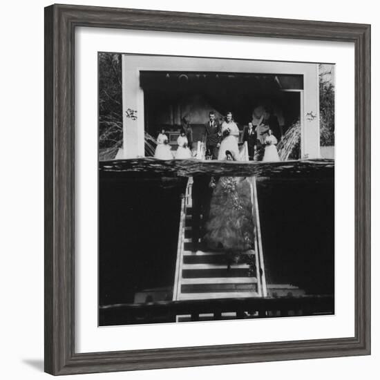 Underwater Wedding, with Bob Smith and His Soon to Be Wife Mary Beth Sanger-John Dominis-Framed Photographic Print