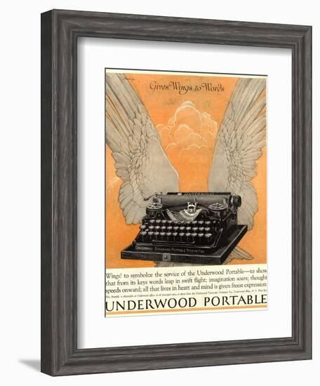 Underwood Portable Typewriters Equipment, USA, 1922-null-Framed Giclee Print