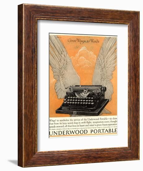 Underwood Portable Typewriters Equipment, USA, 1922--Framed Giclee Print