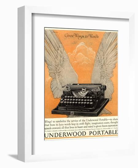 Underwood Portable Typewriters Equipment, USA, 1922-null-Framed Giclee Print