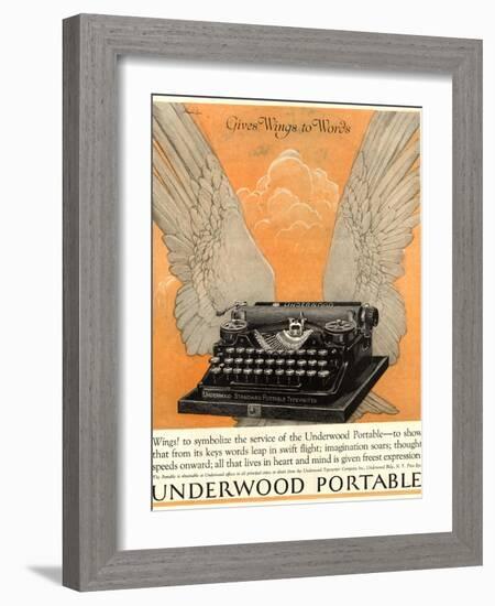 Underwood Portable Typewriters Equipment, USA, 1922-null-Framed Giclee Print