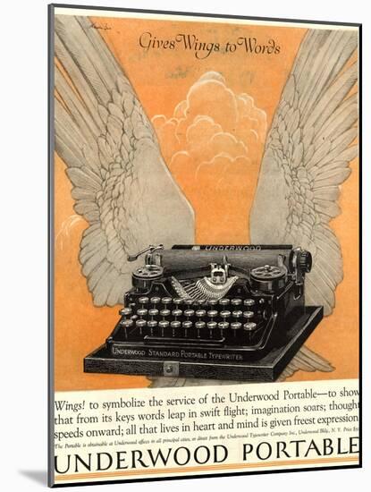 Underwood Portable Typewriters Equipment, USA, 1922-null-Mounted Giclee Print