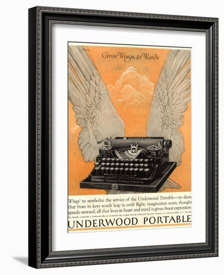 Underwood Portable Typewriters Equipment, USA, 1922-null-Framed Giclee Print