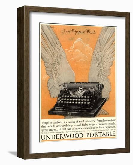 Underwood Portable Typewriters Equipment, USA, 1922-null-Framed Giclee Print