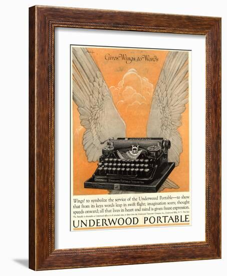 Underwood Portable Typewriters Equipment, USA, 1922-null-Framed Giclee Print