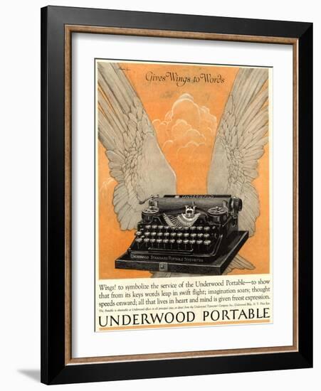 Underwood Portable Typewriters Equipment, USA, 1922-null-Framed Giclee Print