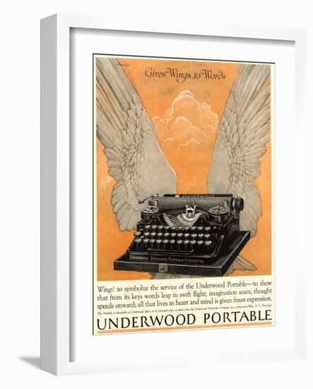 Underwood Portable Typewriters Equipment, USA, 1922-null-Framed Giclee Print