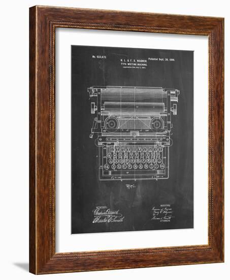 Underwood Typewriter Patent-Cole Borders-Framed Art Print