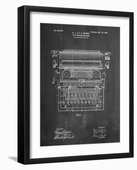 Underwood Typewriter Patent-Cole Borders-Framed Art Print