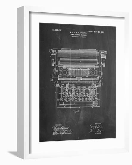 Underwood Typewriter Patent-Cole Borders-Framed Art Print