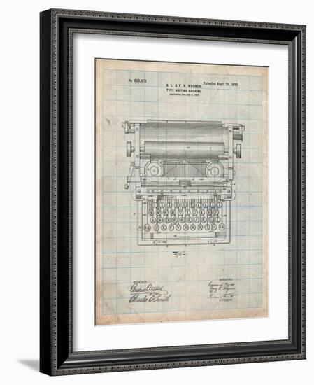 Underwood Typewriter Patent-Cole Borders-Framed Art Print