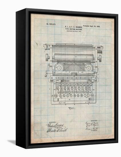 Underwood Typewriter Patent-Cole Borders-Framed Stretched Canvas