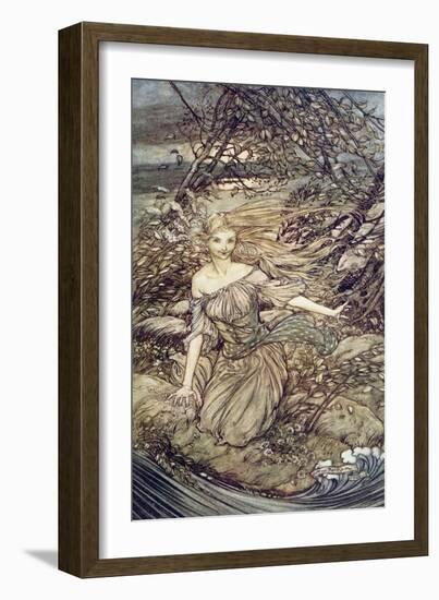 Undine, Illustration from the Book by Baron Friedrich de la Motte Fouque-Arthur Rackham-Framed Giclee Print