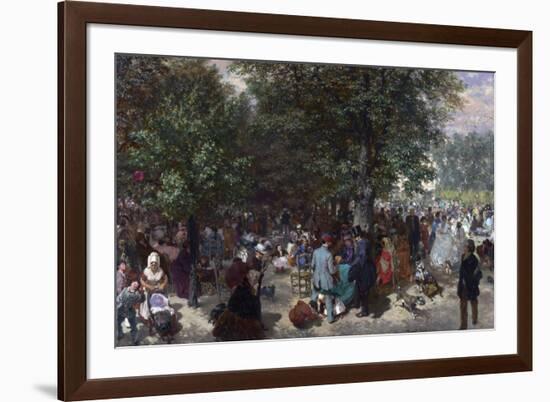 Une Apres-Midi Au Jardin Des Tuileries, Paris  Peinture D'adolph Friedrich Von Menzel (1815-1905)-Adolph Friedrich Erdmann von Menzel-Framed Giclee Print