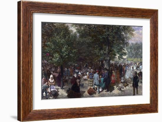 Une Apres-Midi Au Jardin Des Tuileries, Paris  Peinture D'adolph Friedrich Von Menzel (1815-1905)-Adolph Friedrich Erdmann von Menzel-Framed Giclee Print