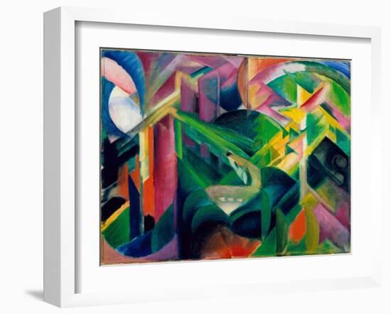 Une Biche Dans Un Enclos  (Deer in Cloister Garden) Peinture De Franz Marc (1880-1916) 1912 - Oil-Franz Marc-Framed Giclee Print