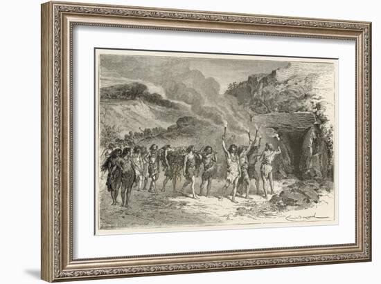 Une Ceremonie Funebre a L'Epoque Du Renne-Emile Antoine Bayard-Framed Giclee Print