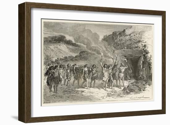 Une Ceremonie Funebre a L'Epoque Du Renne-Emile Antoine Bayard-Framed Giclee Print