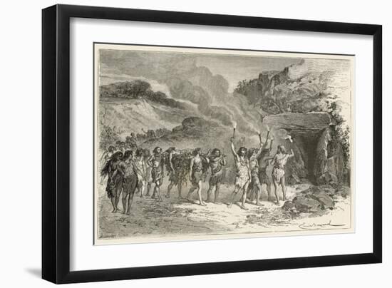 Une Ceremonie Funebre a L'Epoque Du Renne-Emile Antoine Bayard-Framed Giclee Print