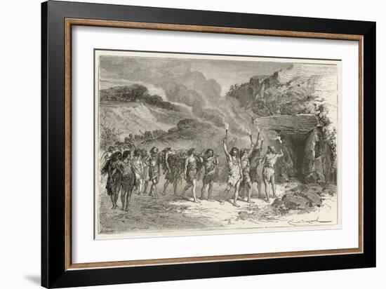 Une Ceremonie Funebre a L'Epoque Du Renne-Emile Antoine Bayard-Framed Giclee Print