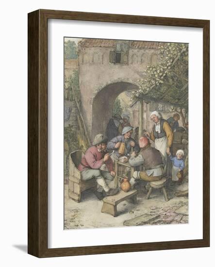 Une cour d'auberge-Adrien Van Ostade-Framed Giclee Print