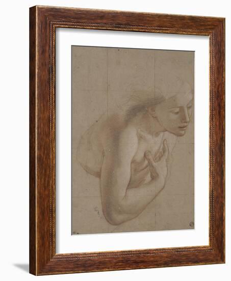 Une demi-figure de femme nue, tournée à droite, une main sur la droite-Antoine Coypel-Framed Giclee Print