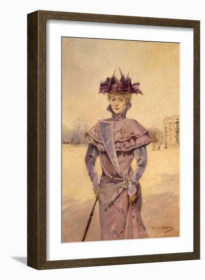Une élégante, place de la Concorde, vers 1894-Louise Abbema-Framed Giclee Print