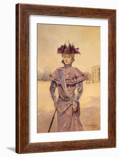 Une élégante, place de la Concorde, vers 1894-Louise Abbema-Framed Giclee Print