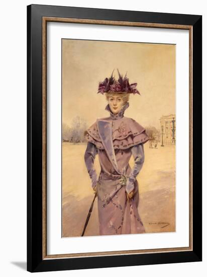 Une élégante, place de la Concorde, vers 1894-Louise Abbema-Framed Giclee Print