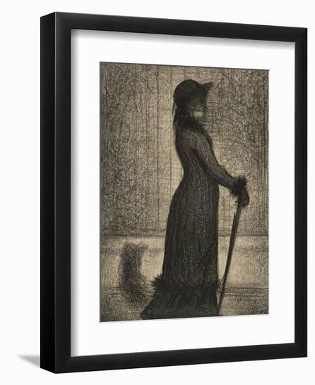 Une Elegante, Woman Strolling, c.1884-Georges Pierre Seurat-Framed Giclee Print