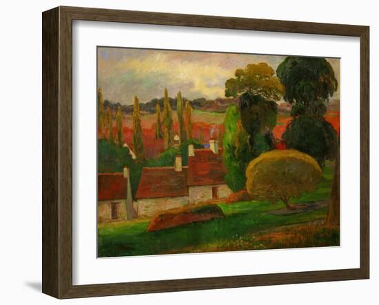 Une Ferme en Bretagne - a farmhouse in Brittany,1894. Canvas,72,4 x 90,5 cm Inv.54.143.2.-Paul Gauguin-Framed Giclee Print