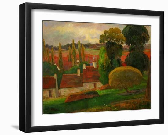 Une Ferme en Bretagne - a farmhouse in Brittany,1894. Canvas,72,4 x 90,5 cm Inv.54.143.2.-Paul Gauguin-Framed Giclee Print