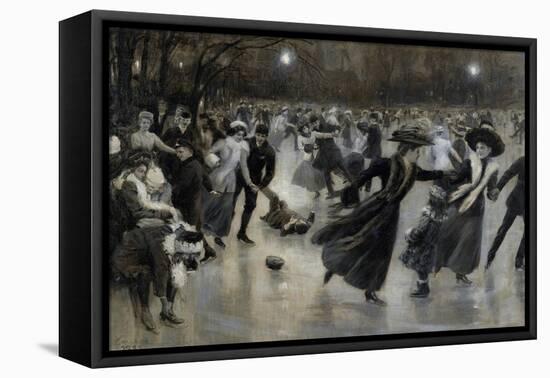 Une Fete Sur La Glace  (Party on the Ice) Patineurs a La Belle Epoque Peinture De Wilhelm Gause (1-Wilhelm Gause-Framed Premier Image Canvas