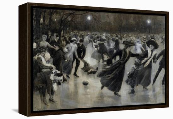 Une Fete Sur La Glace  (Party on the Ice) Patineurs a La Belle Epoque Peinture De Wilhelm Gause (1-Wilhelm Gause-Framed Premier Image Canvas