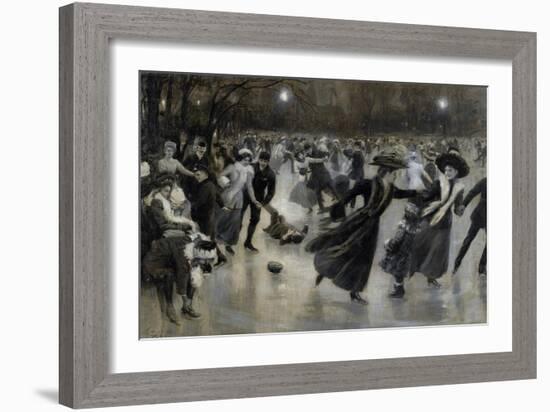 Une Fete Sur La Glace  (Party on the Ice) Patineurs a La Belle Epoque Peinture De Wilhelm Gause (1-Wilhelm Gause-Framed Giclee Print