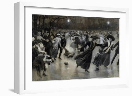 Une Fete Sur La Glace  (Party on the Ice) Patineurs a La Belle Epoque Peinture De Wilhelm Gause (1-Wilhelm Gause-Framed Giclee Print